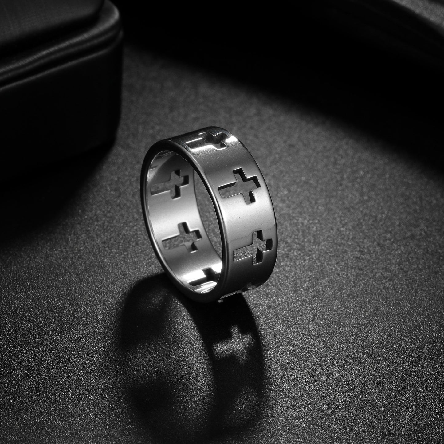 Men's Simplicity Fashion Ornament Xi Hollow Cross Rings