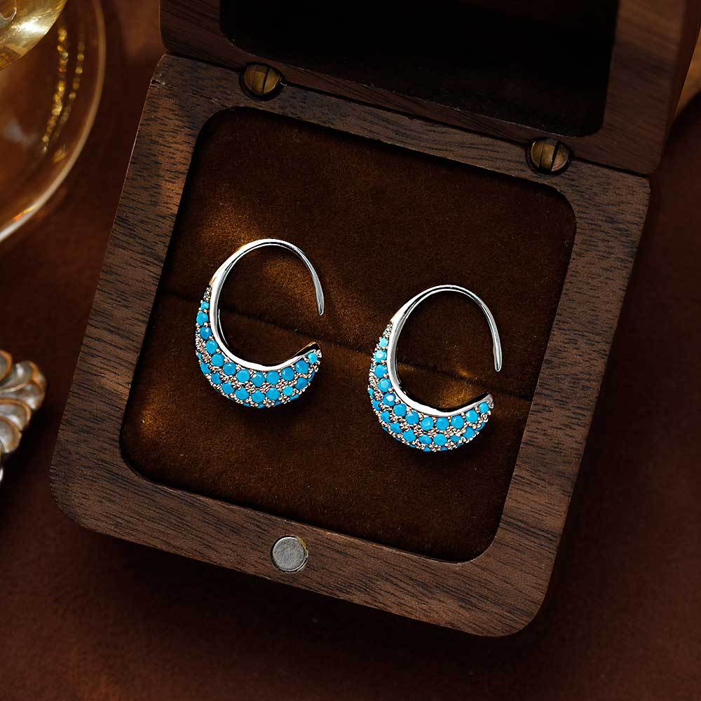 Women's High-grade Turquoise Inlaid Ear Hook Stylish Unique Earrings