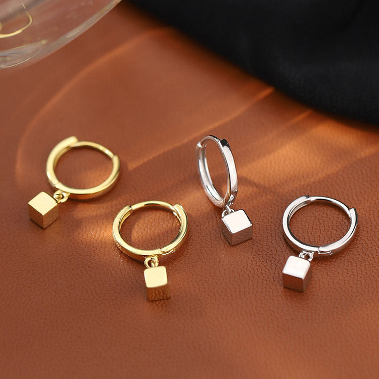 Women's Square Ear Clip Simple Fashion Cold Style Special Stud Earrings
