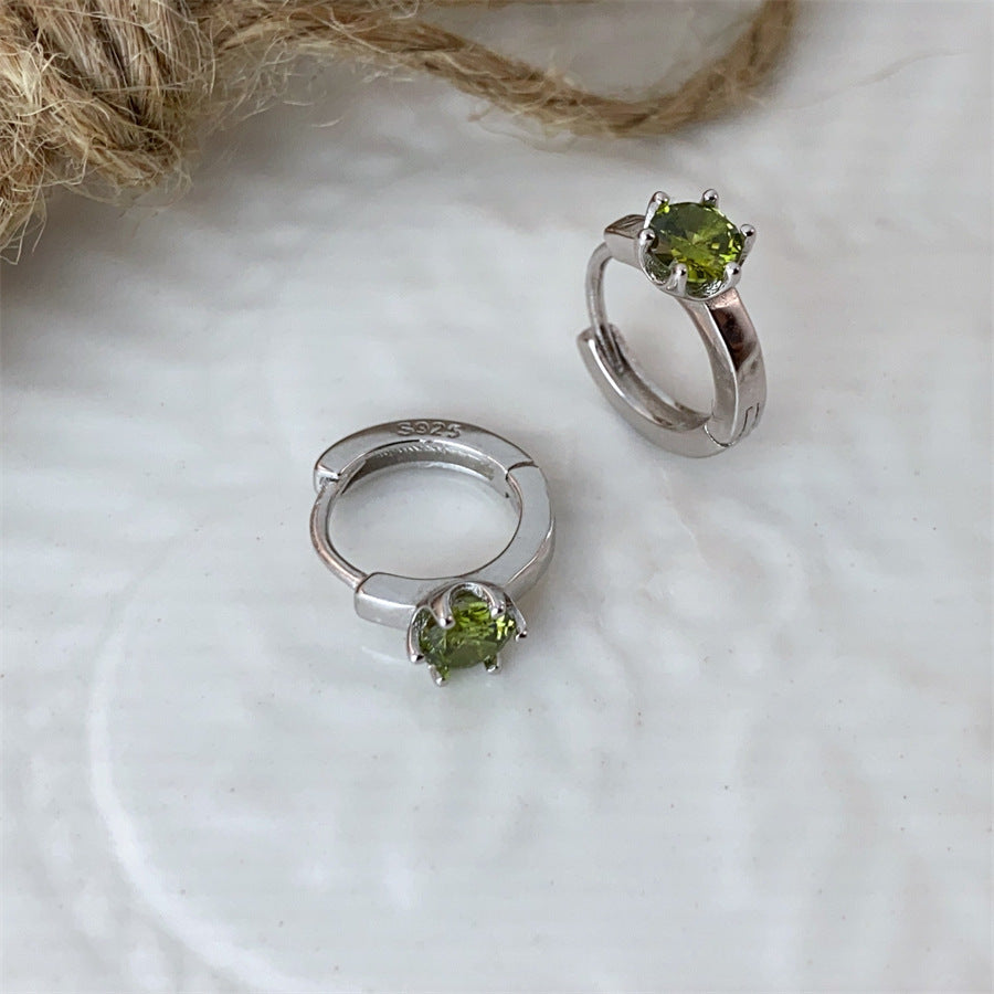 Sier Geometric Square Zircon Female Earclip Earrings
