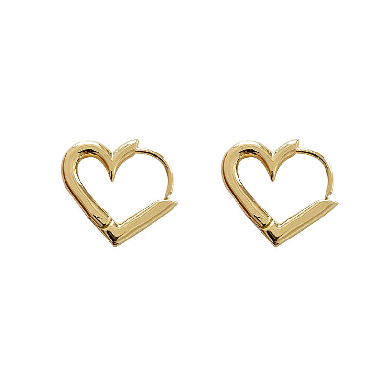 Hollow Heart-shaped Clip Female Temperament Trendy Personality Ear Buckle