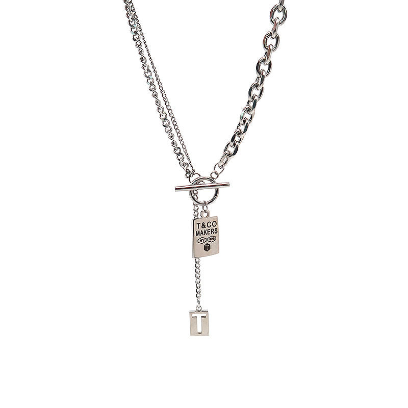 Women's & Men's Long Titanium Steel Trendy Cool Hip Hop Necklace