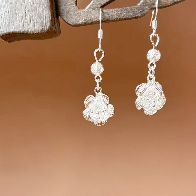Sier Ethnic Style Peacock Retro Ear Hook Vintage Scenic Spot Earrings