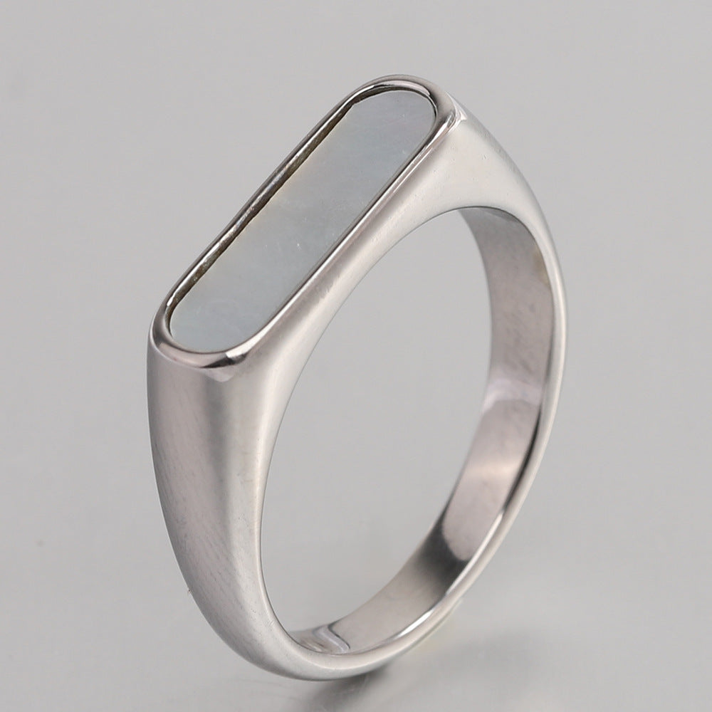 Women's Fashion Cast Stainless Steel With White Rings