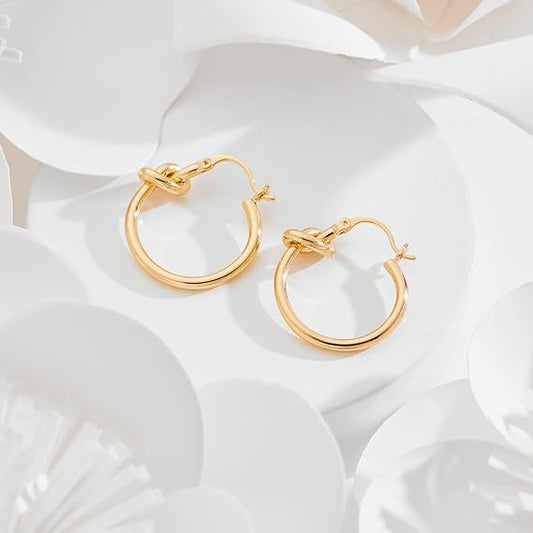 Women's Light Luxury Style Trendy Stainless Knotted Earrings