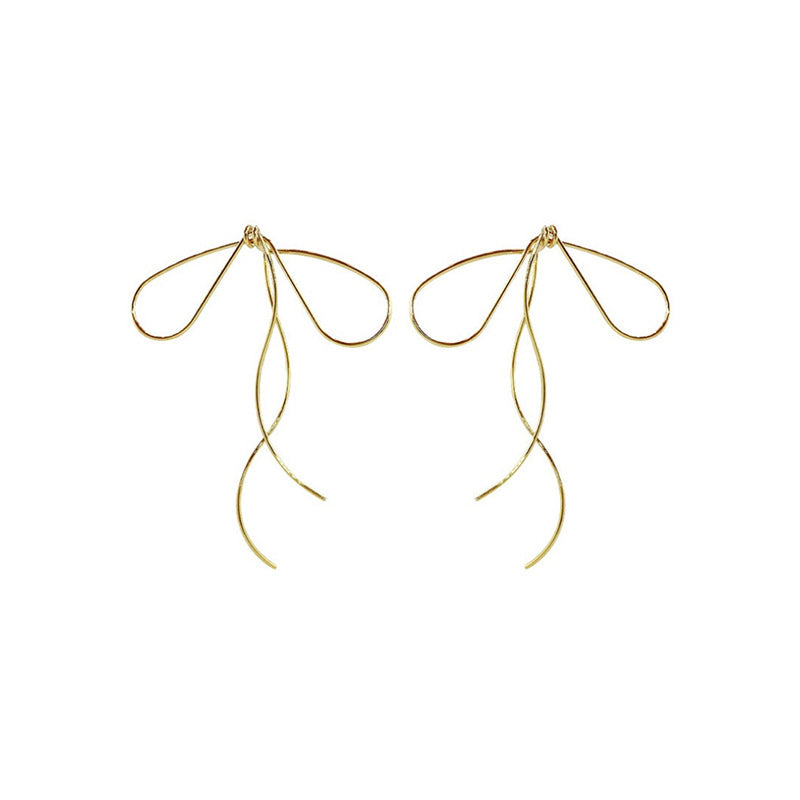 Women's Super Fairy Smart Ribbon Metal Bow Design Frosty Ear Line
