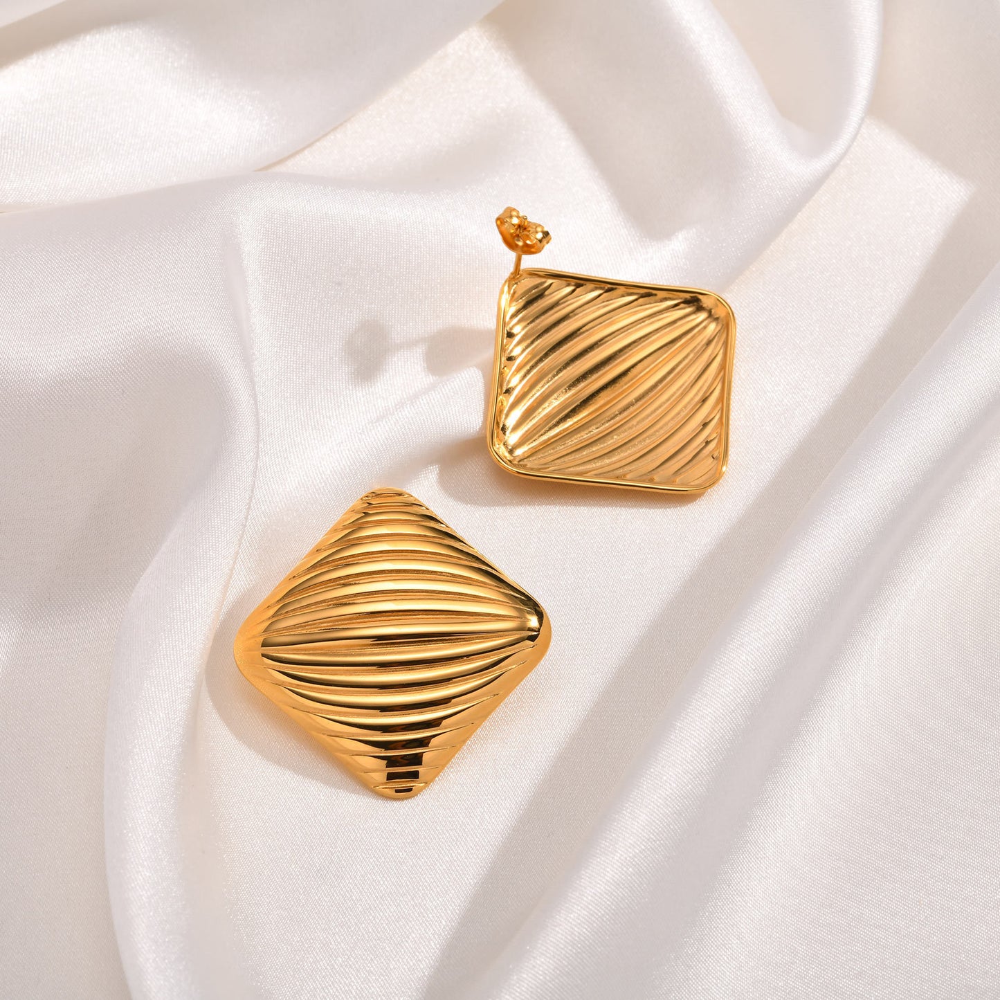 Women's Stainless Steel Jewelry Geometric Striped Retro Earrings