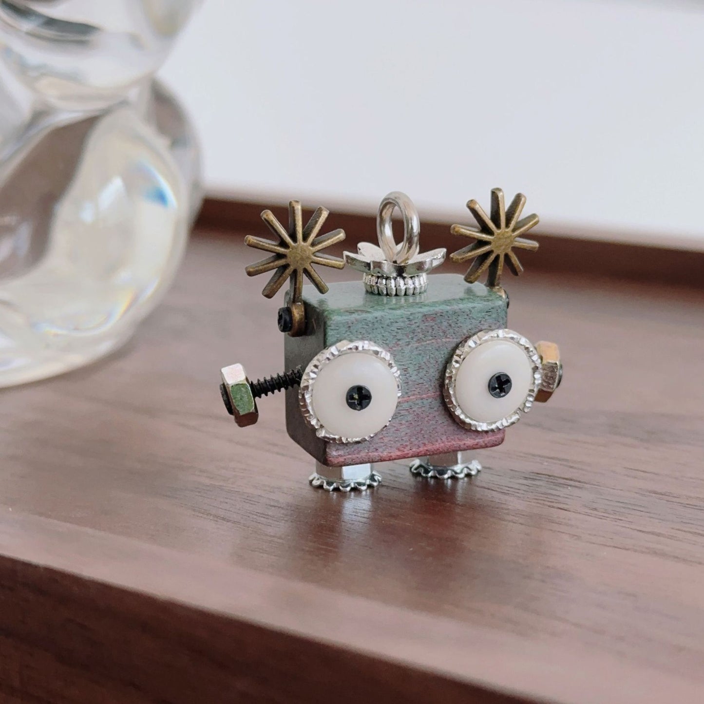 Personality Handmade Wooden Robot Hangings Accessories Pendants