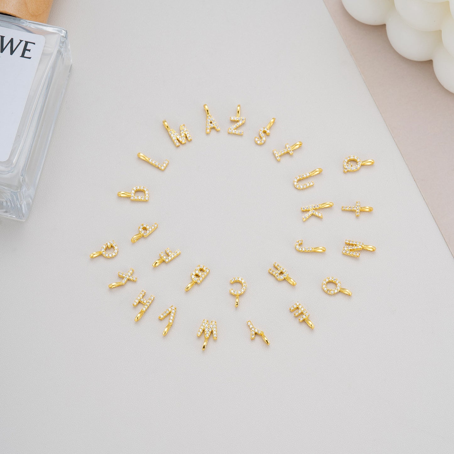 Sier Simple Diamond Letters English Personalized Pendants