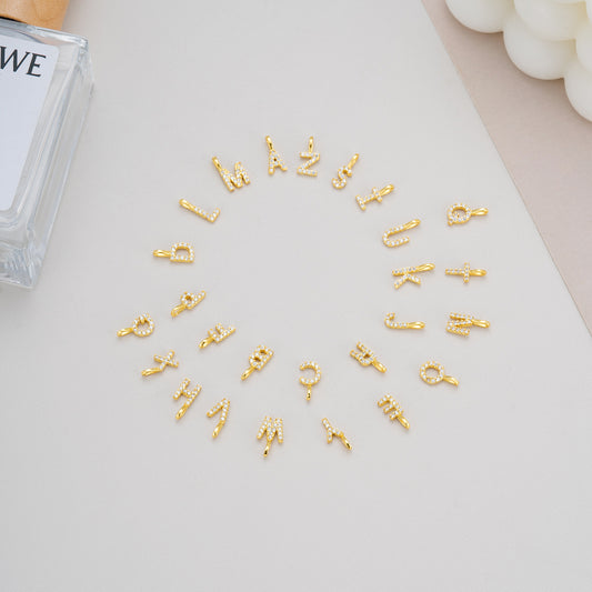 Sier Simple Diamond Letters English Personalized Pendants