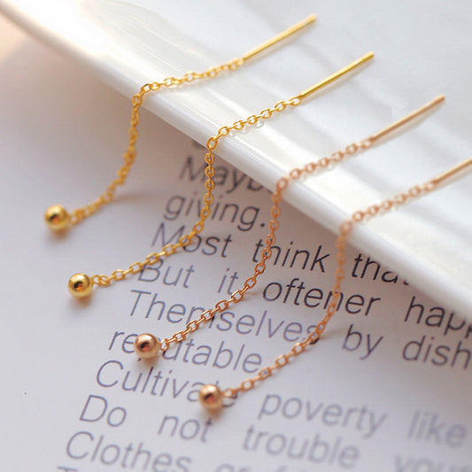 Women's Balls Titanium Steel Tassel Trendy Gold Ear Line
