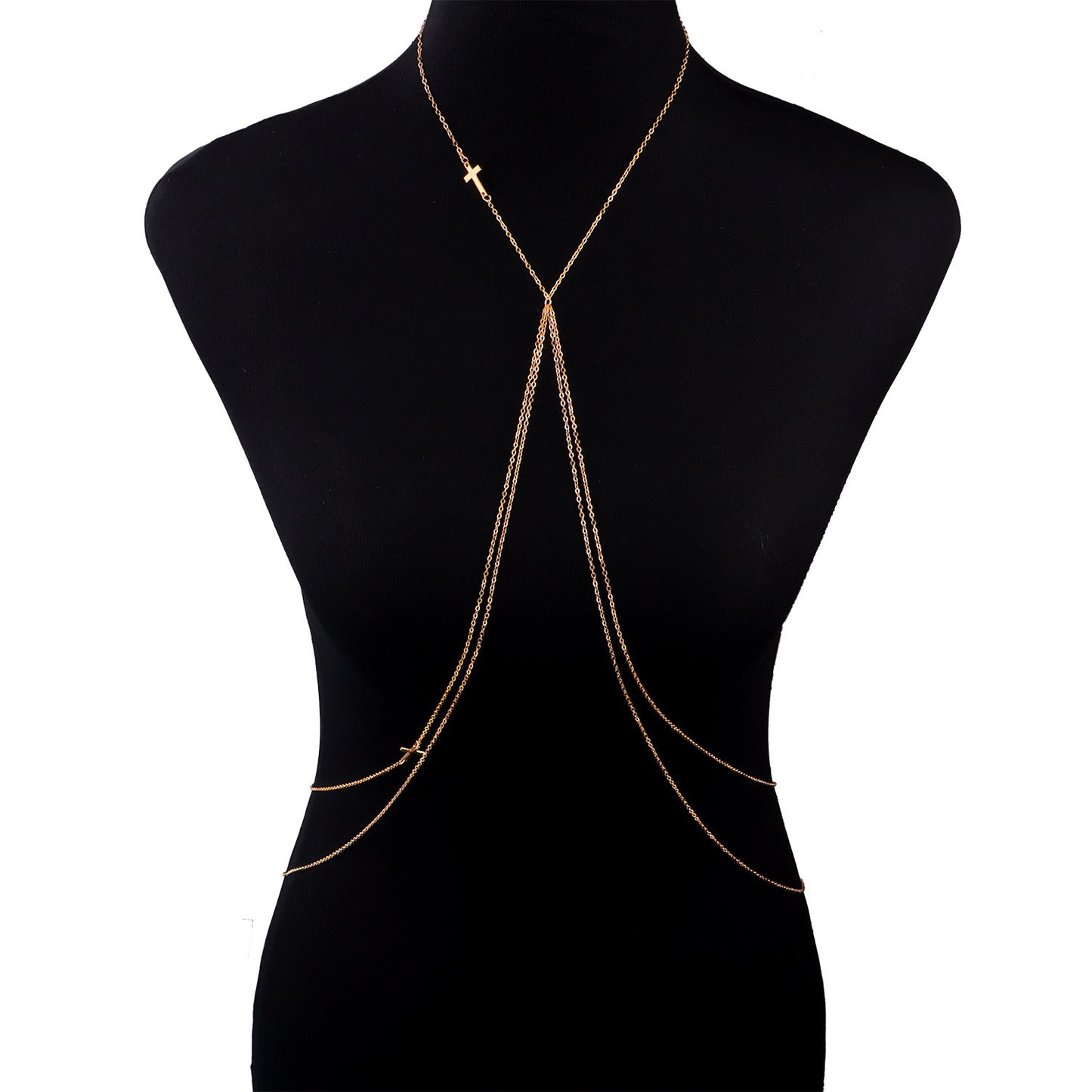 Double Cross Body Chains Simple Sexy Chest Affordable Luxury Necklace