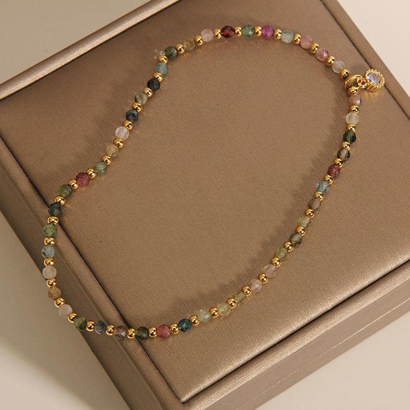 Flash High Sense Natural Tourmaline Female Design Girlfriends Personality Ankle Anklets