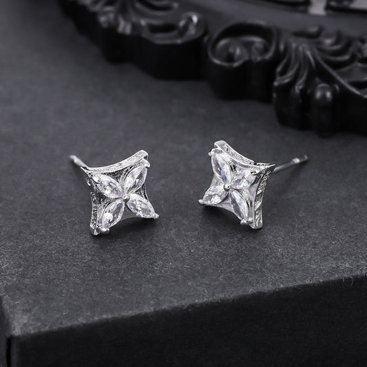 Men's & Women's Flash Zircon Light Luxury High-grade Fashion Stud Earrings