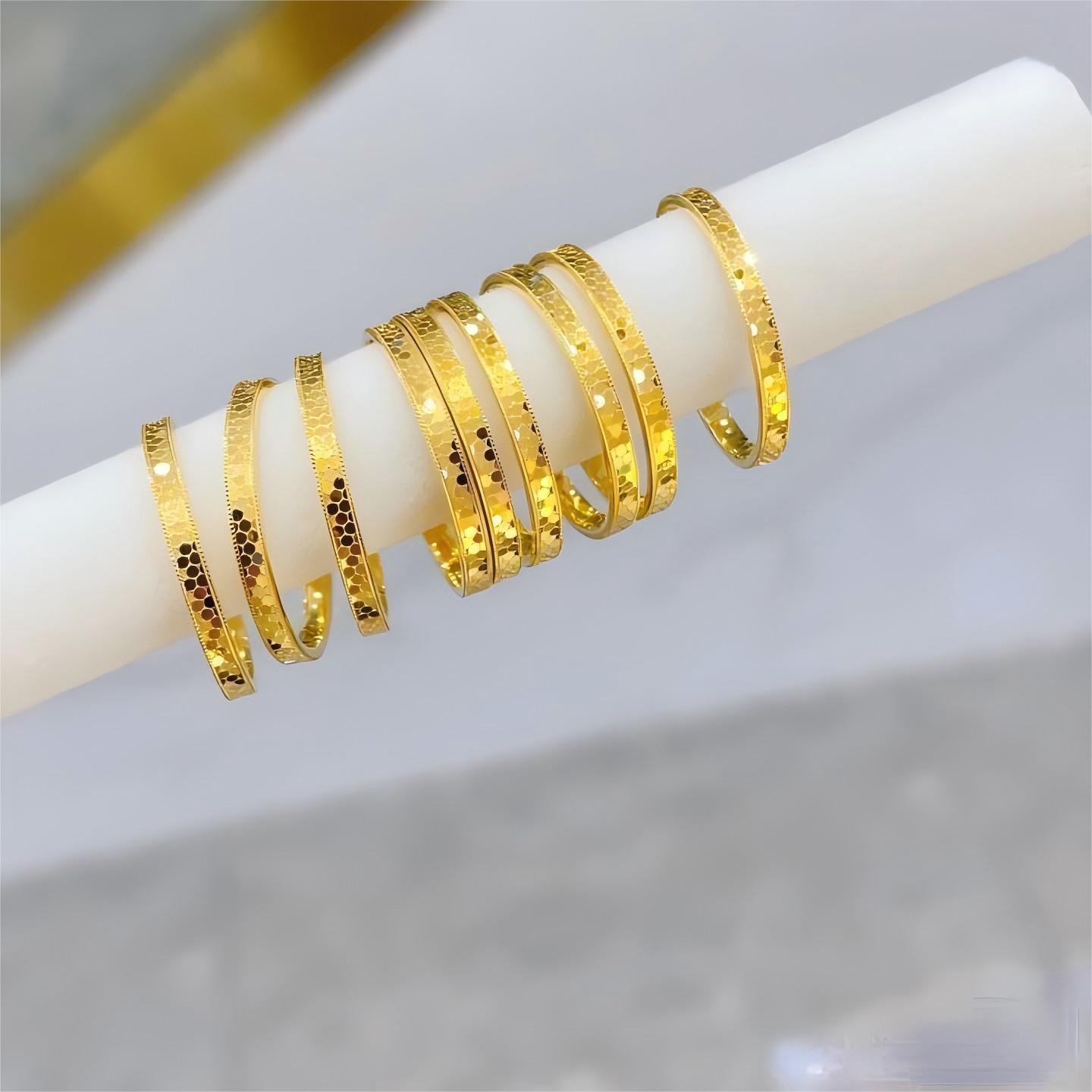 Gold Dragon Scale Simple Mirror Craft Rings