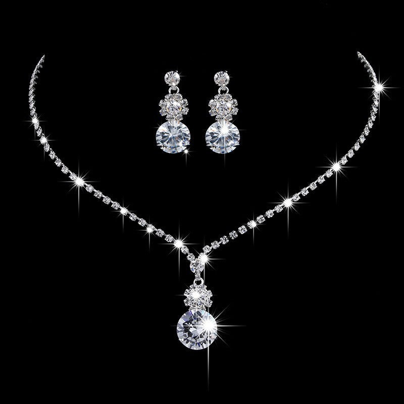 Claw Chain Rhinestone Bridal Eardrop Banquet Necklaces