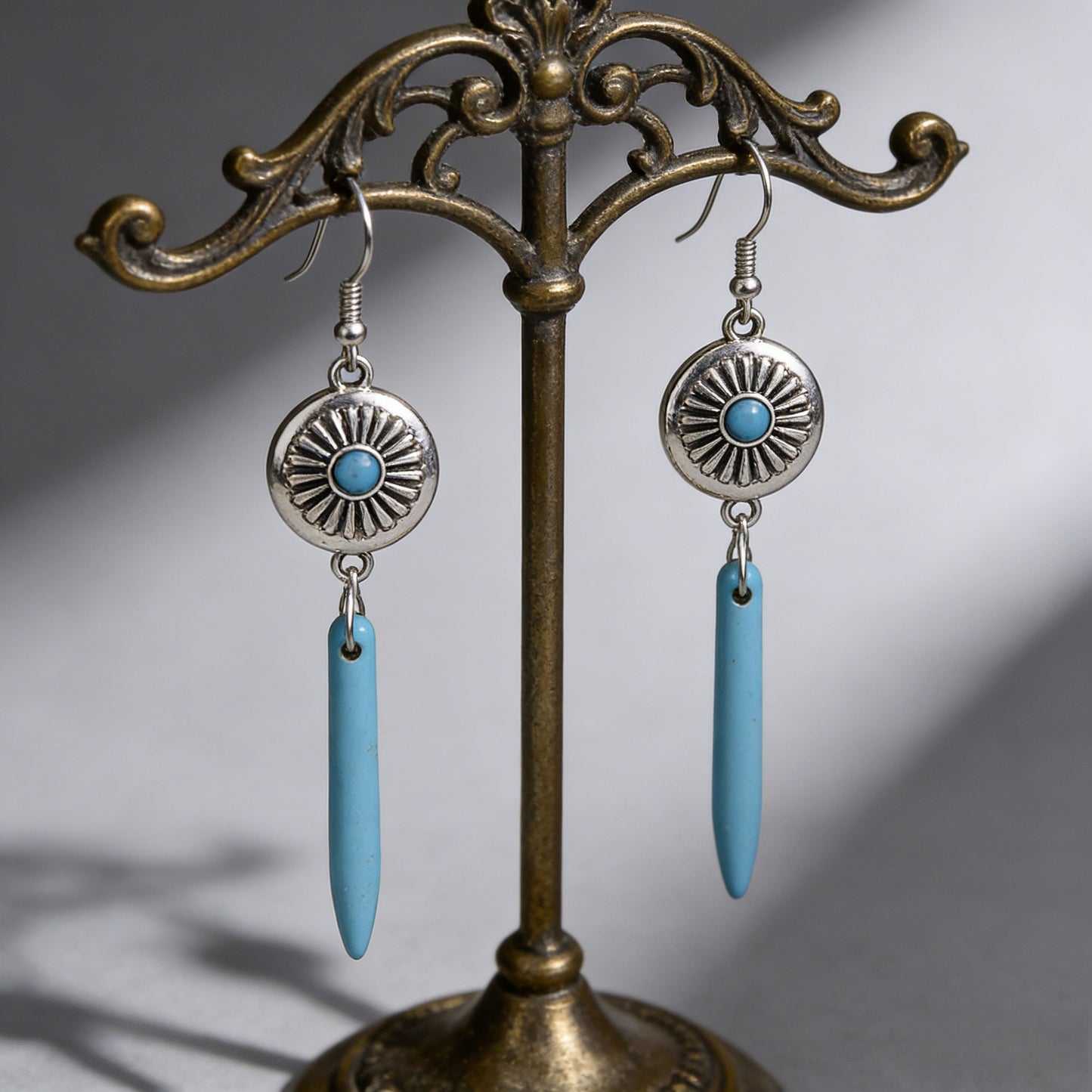 Women's Multiple Options Bohemian Ethnic Turquoise Eardrops Combination Earrings