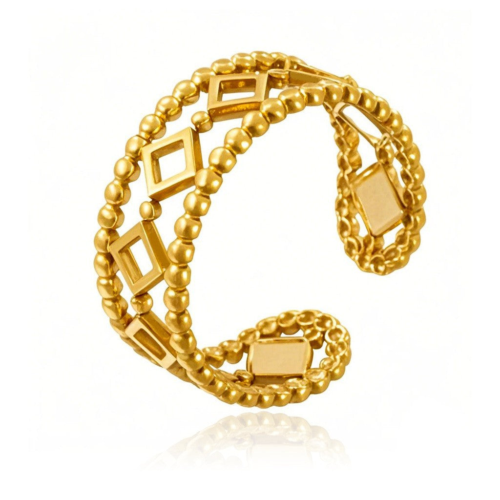 Stainless Steel Irregular Line Love Heart-shaped High-grade Ring