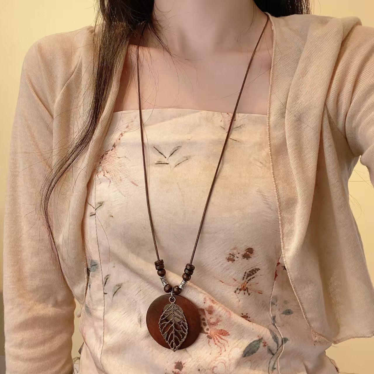 Women's Long Feather Retro Ethnic Personality Sweater Necklaces