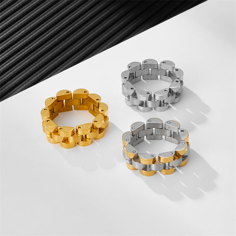 Men's Fashion Titanium Steel Lady Couple Strap Gold Hip Ring
