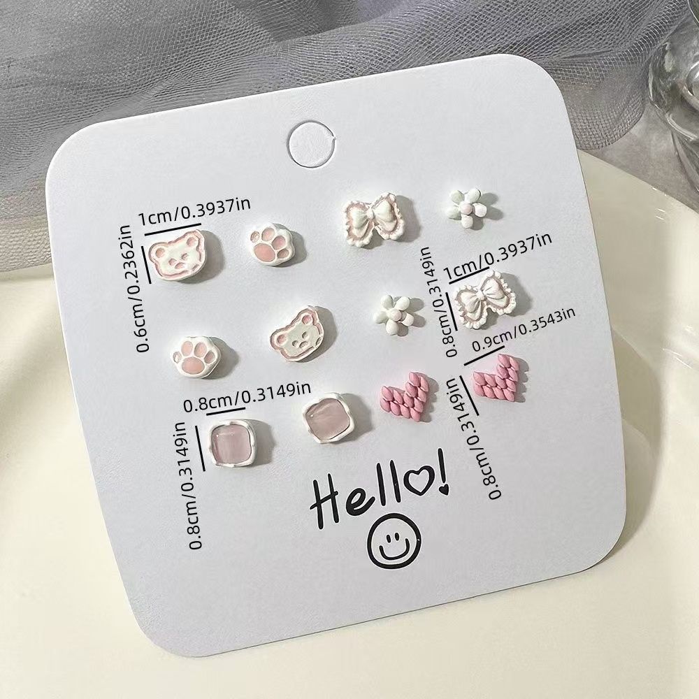Cute Small Animal Ear Cheap Sweet Stud Earrings
