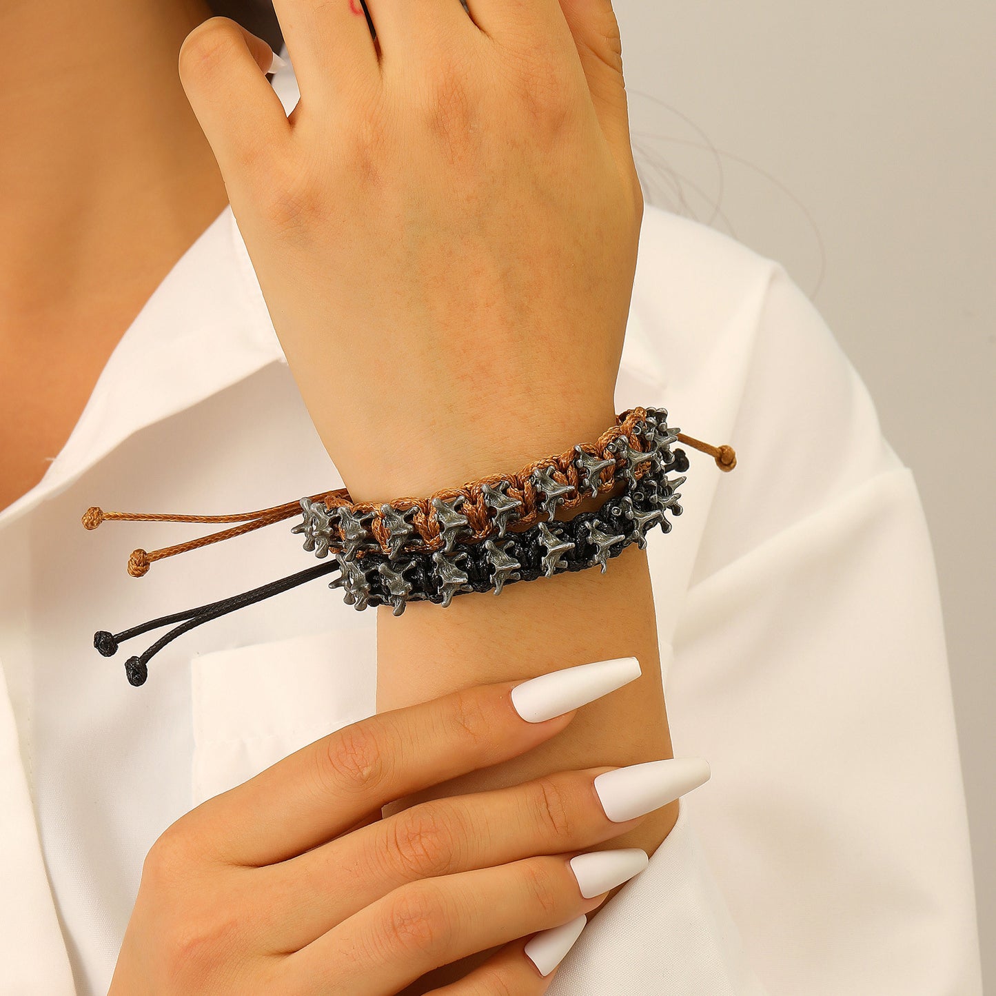 Men's & Women's Personality Punk Dark Alloy Keel Weaving Bracelet