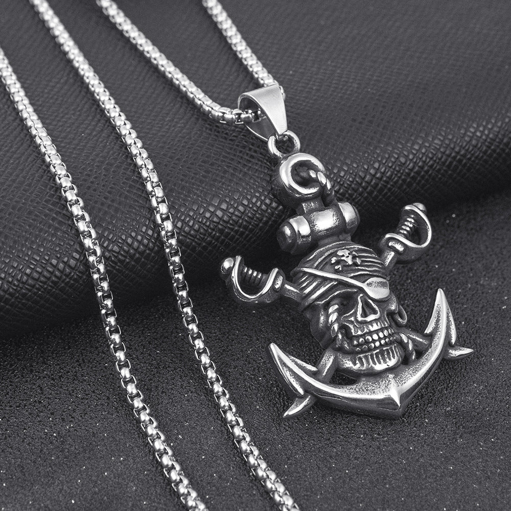 Men's Stainless Steel Hip Hop Cool Cross Trendy Clavicle Necklaces