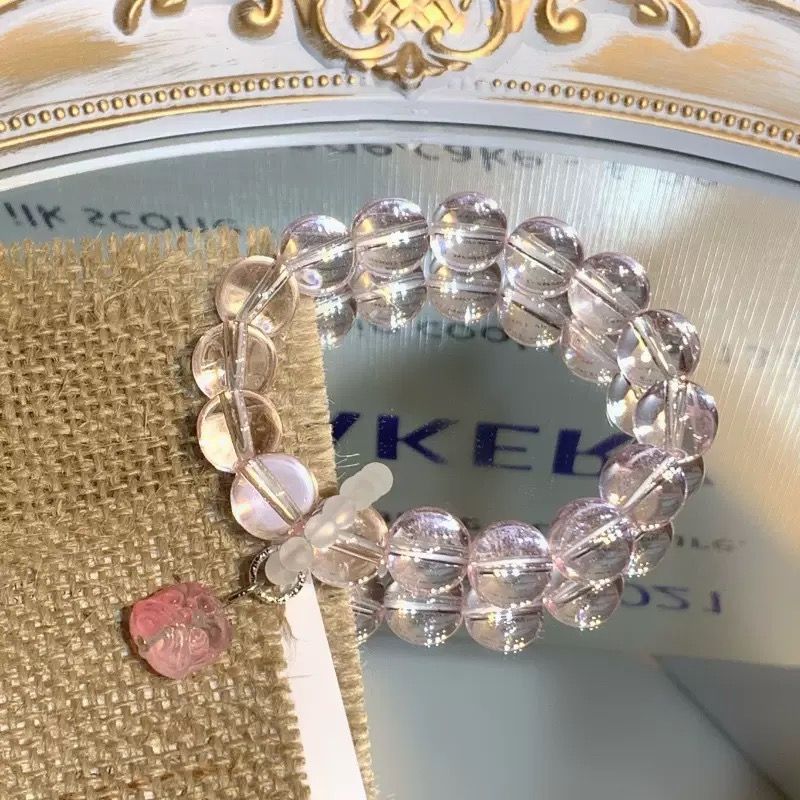 Imitation Crystal Colored Glaze Glass Gift Couple Hand Bracelet