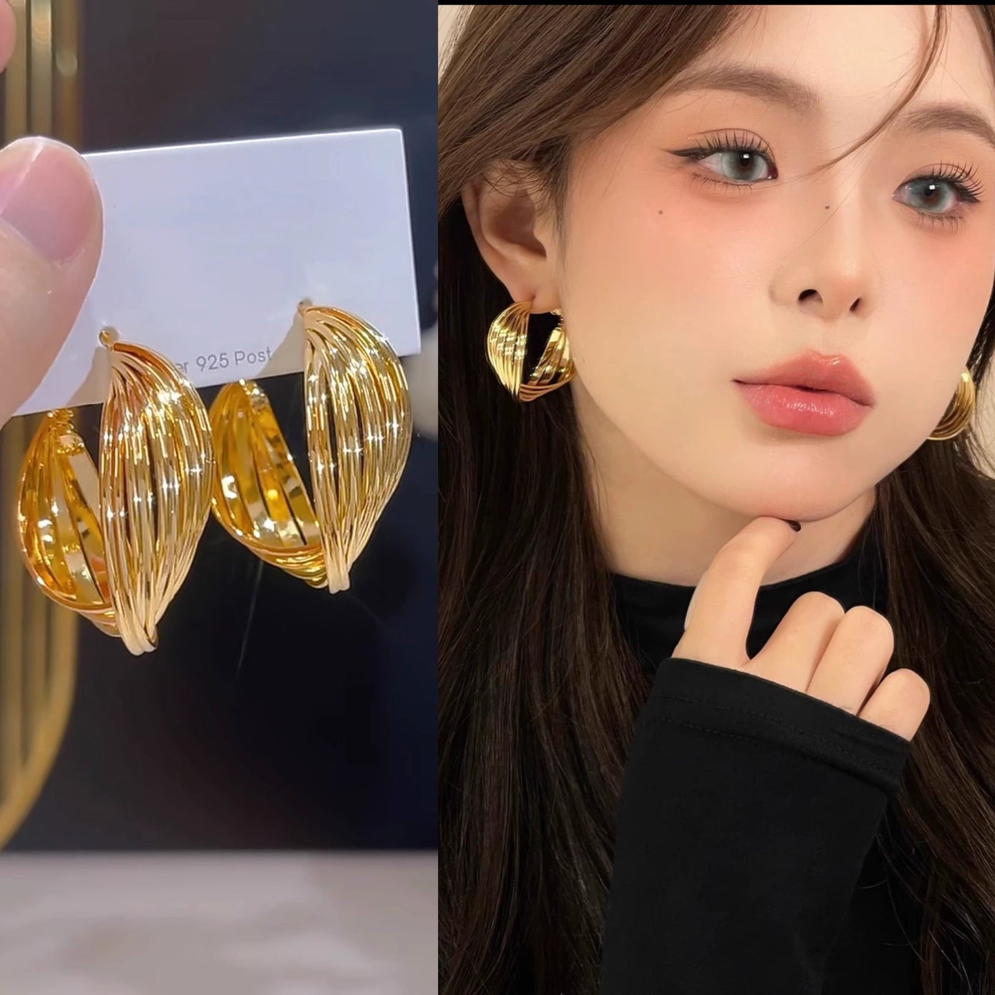 Women's Retro Style Metal High-grade Ear Trendy Design Eardrops Earrings