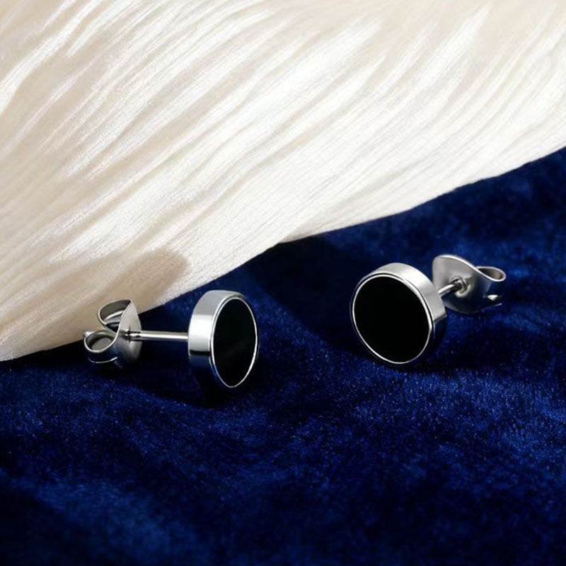 Men's Steel Ear Clip Simple Personality Retro Light Luxury Stud Earrings