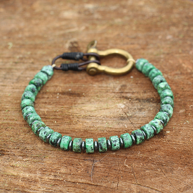 Women's & Men's Turquoise Retro Vachette Clasp Bohemian Niche Bracelet