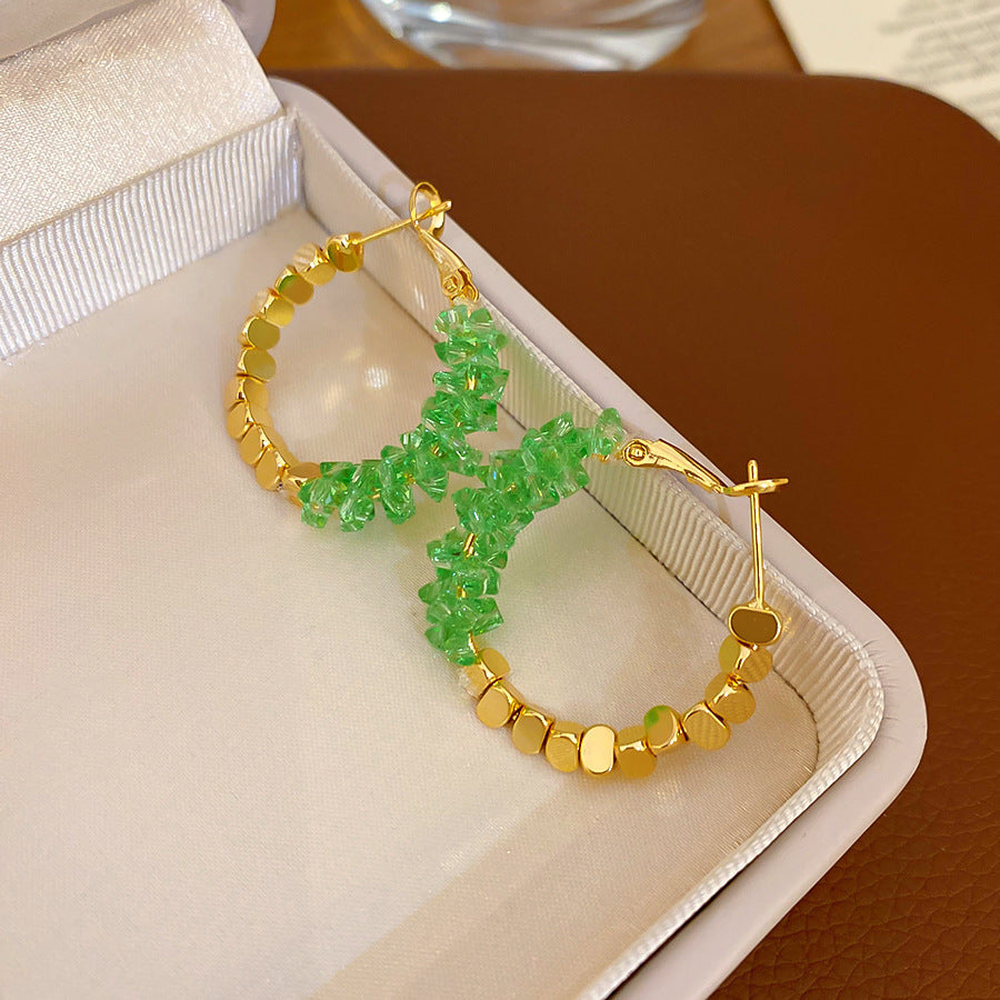 Women's Flower Shell Tassel Light Luxury High-grade Earrings