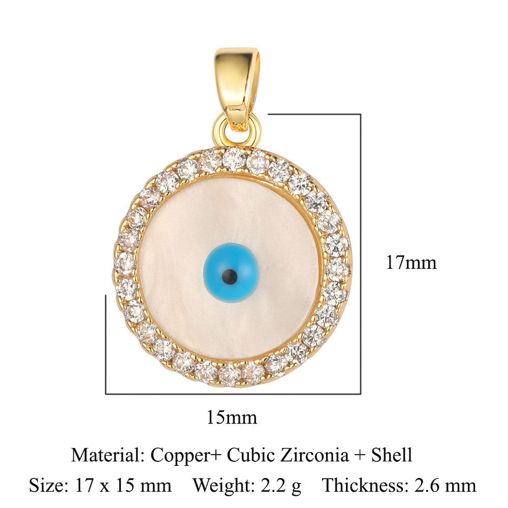 Rose Copper Zircon Crown Love Eyes Pendants