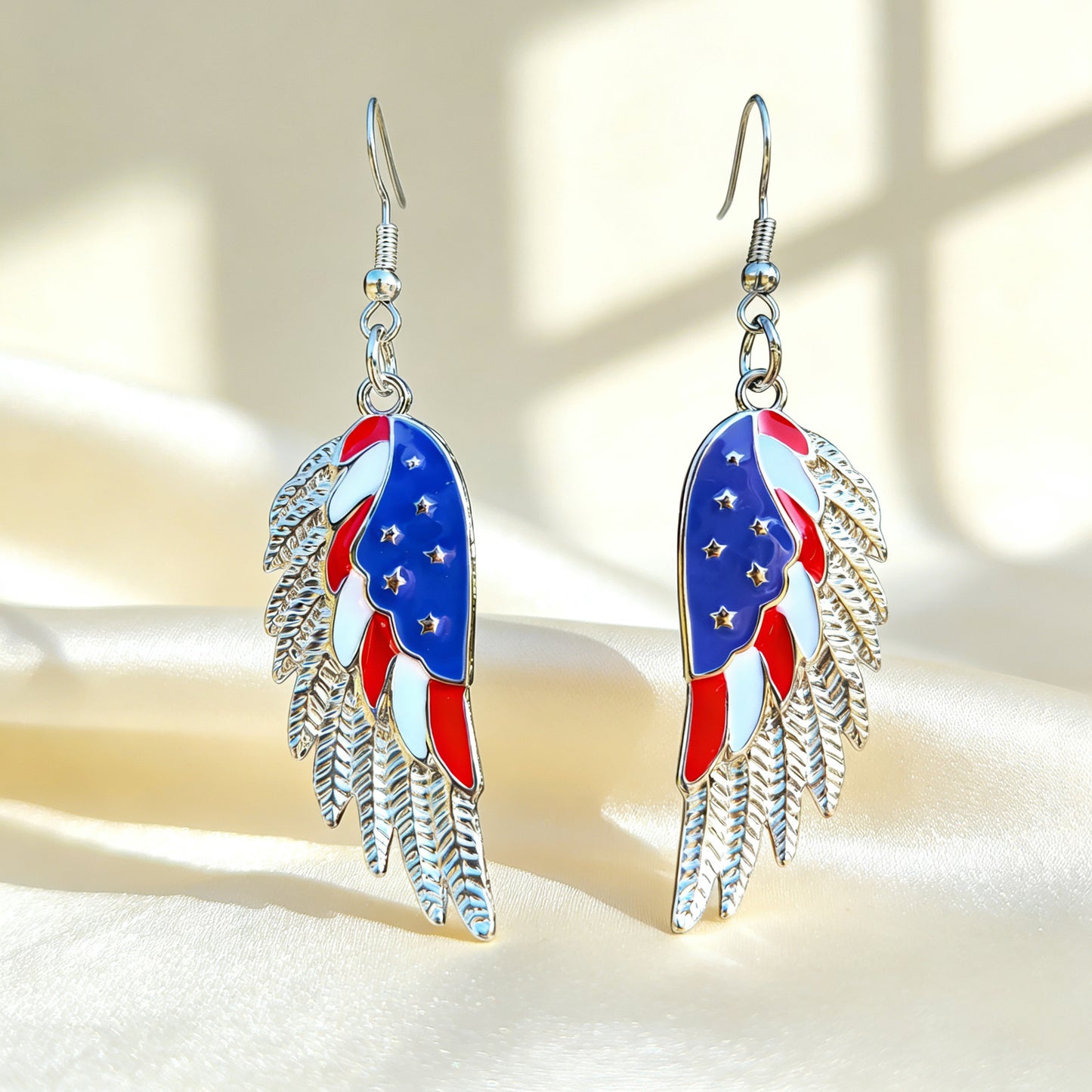 Independence Day Flag Love Five-pointed Star Earrings