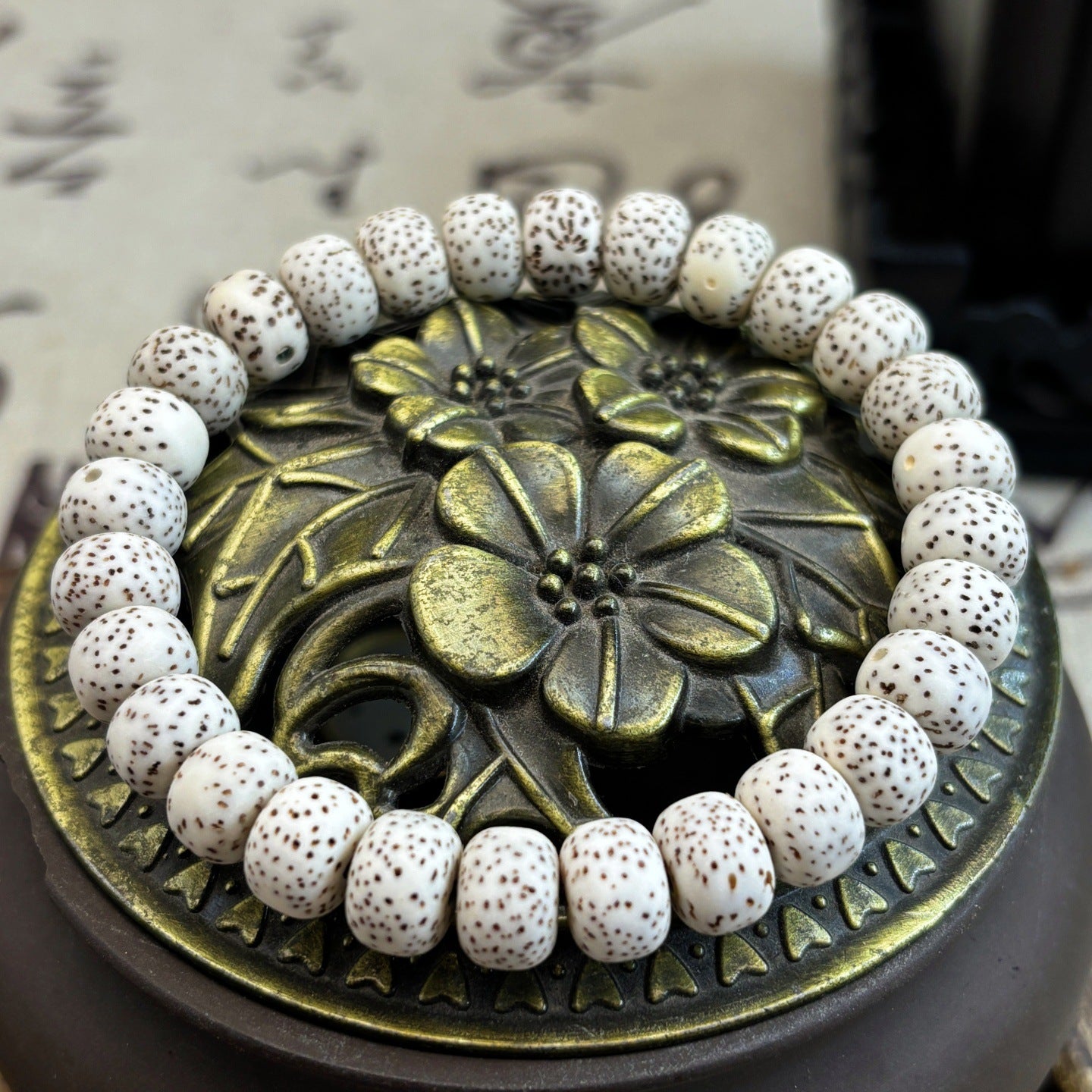 Bodhi Yellow Chicken Grease High Density Bead Single Circle Cultural Bracelets