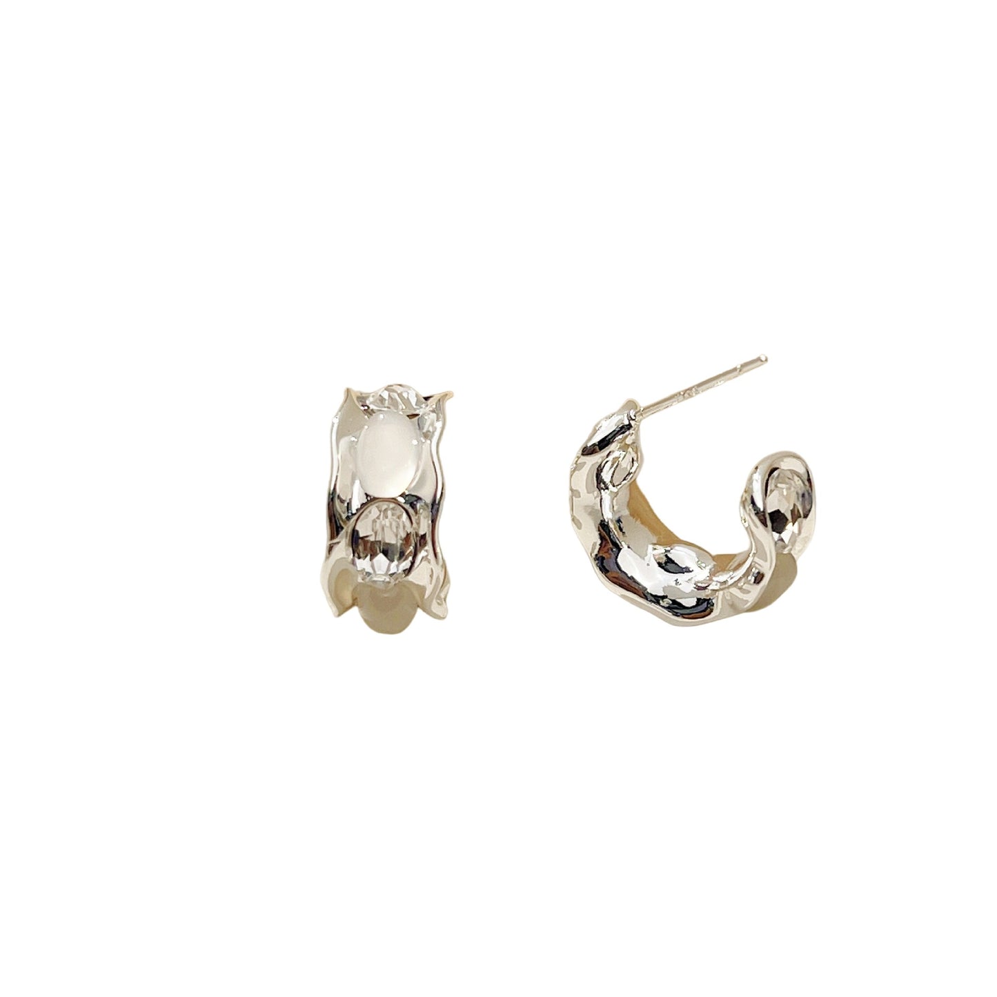 High-grade Type Metal Inlaid Cat Eye Light Luxury Rings