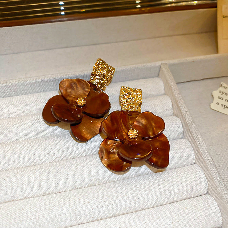 Geometric Pleated Acrylic Flower Fresh Stylish Temperamental Rings