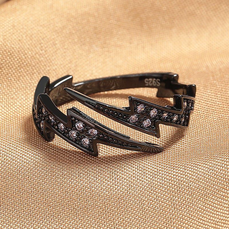 Creative Niche Irregular Lightning Open Female Rings