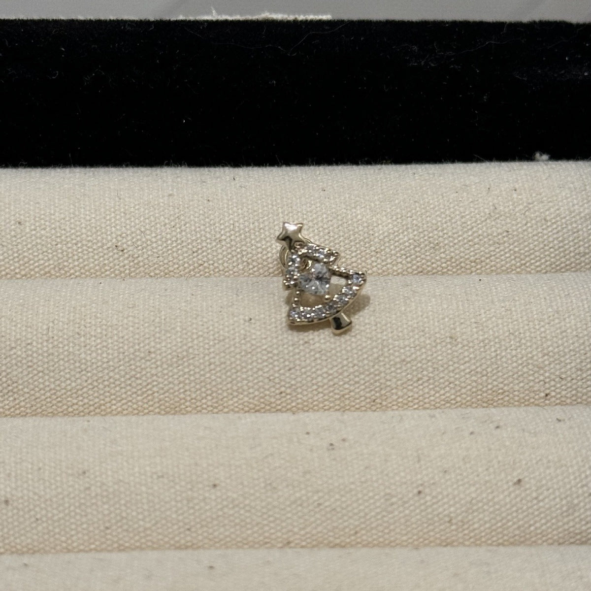 Women's Light Coffee Gold Collection Series Minimalist Zircon Ear Earrings