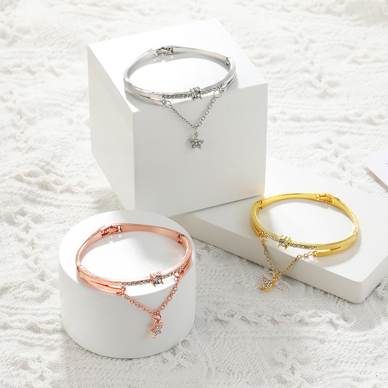 Lady Temperament Five-pointed Star Diamond Rose Bracelets
