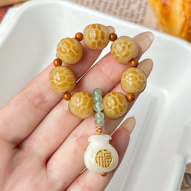 Bodhi Pliable Temperament Carved Plate Playing Fingertip Hand Toy Decompression Bracelet
