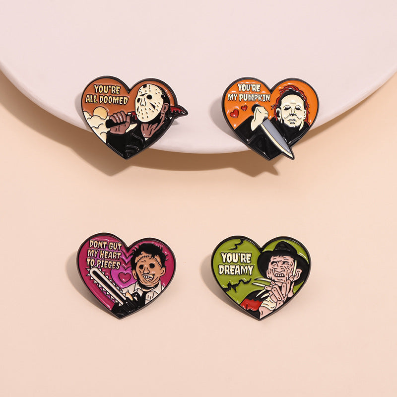 Heart-shaped Badge Fun Facial Tool With Brooches