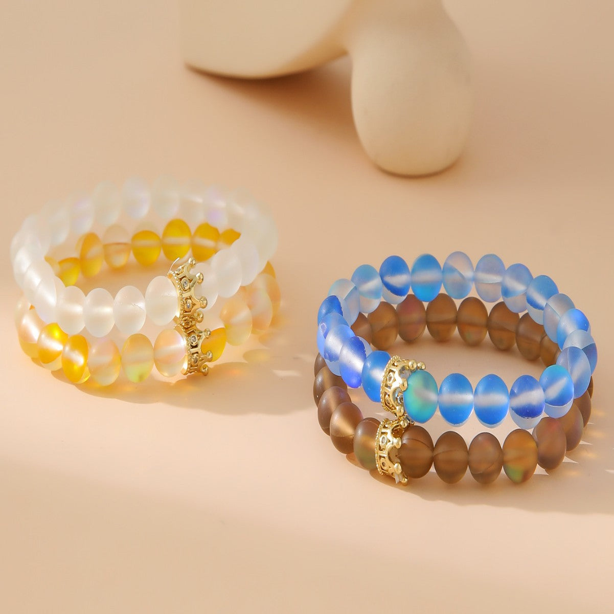 Gradient Crystal Simplicity Crown Beaded Ladies Bracelets