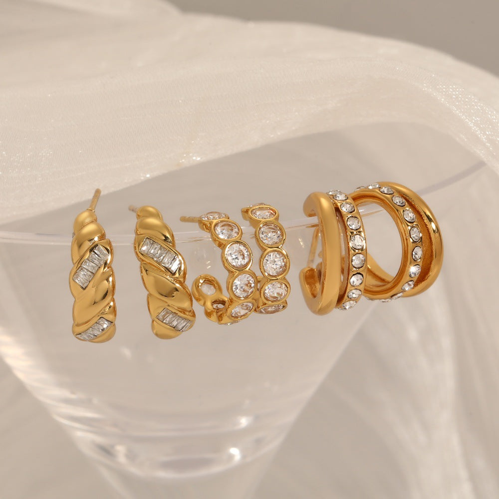 Women's Shaped Stainless Steel For Graceful High-grade Titanium Ear Do Not Rings