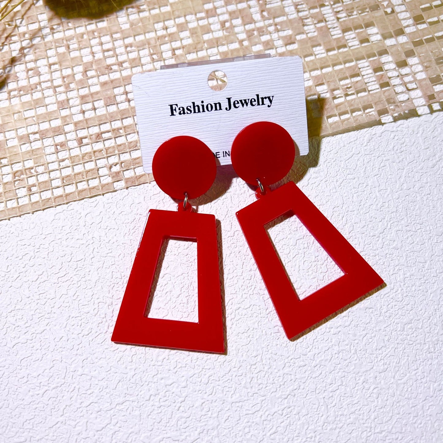 South Korea Popular Acetate Elegance Retro Simple Niche Geometry Rectangle Earrings