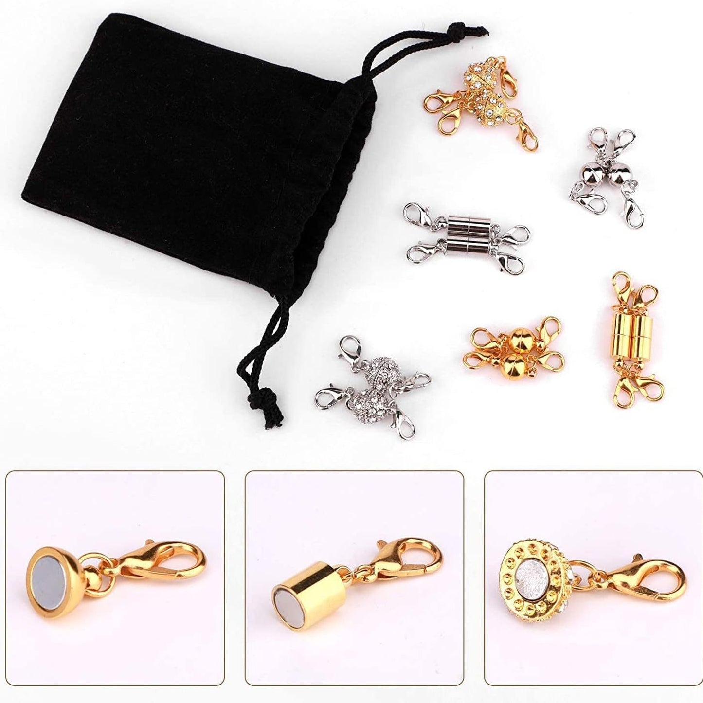 Simple Alloy Cylindrical Ball Magnetic Buckle Bracelets