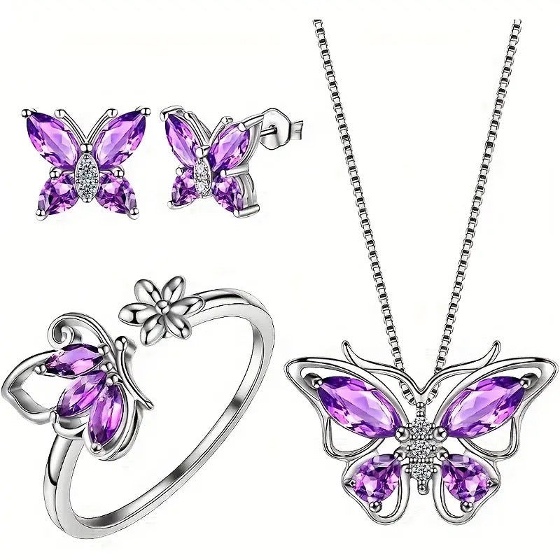 Elegant Ear Twin Animal Clavicle Chain Jewelry Set
