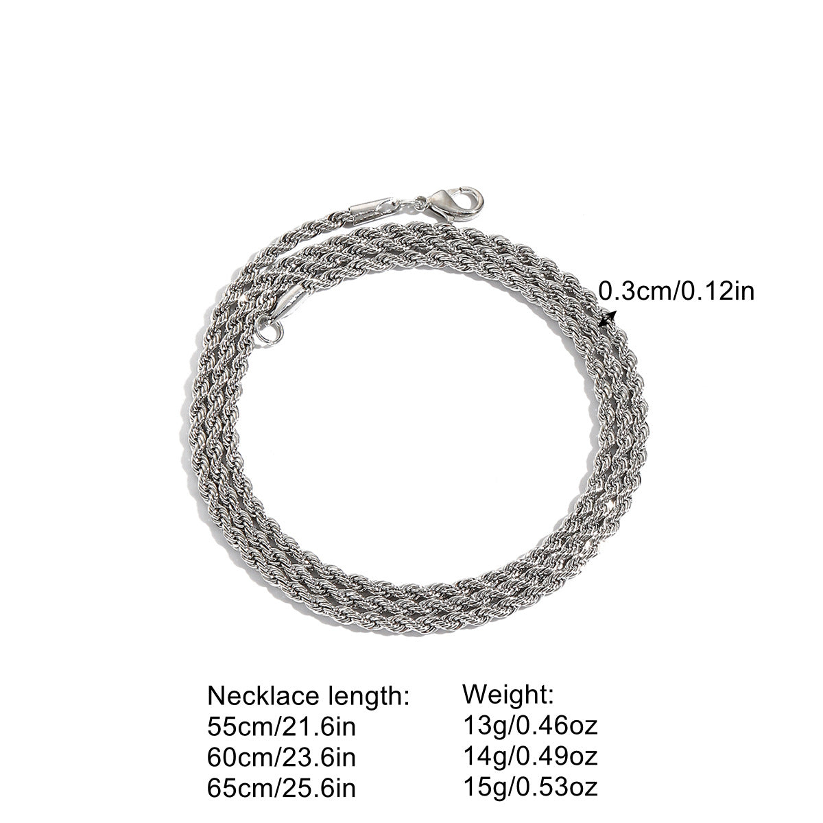 Men's Plain Chain Hemp Flowers Personality Trend Necklaces