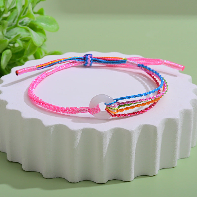 Children's Festival Colorful Rope Hand Weaving Magic Color Bracelet