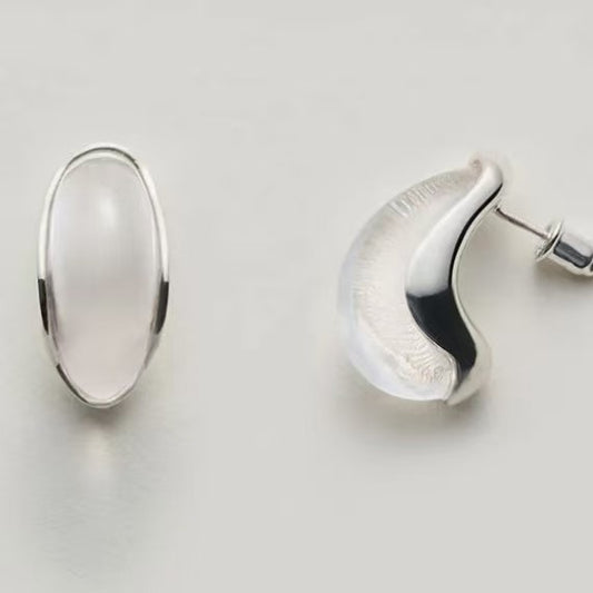 Women's Water Drops Fashion Elegant Sier Pin Earrings